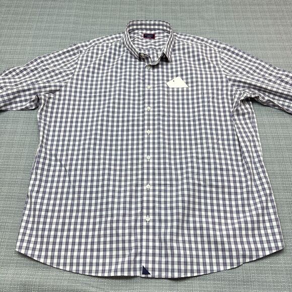 UNTUCKit Shirt Mens‎ XXXL Tall Classic Fit Button up Marc Plaid Blue Casual - Picture 3 of 10